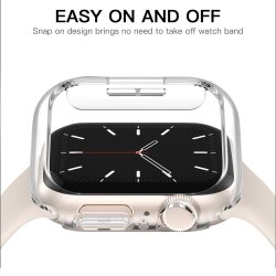 Apple Watch 46mm serie10 - coque PC noir sans verre trempé transparente