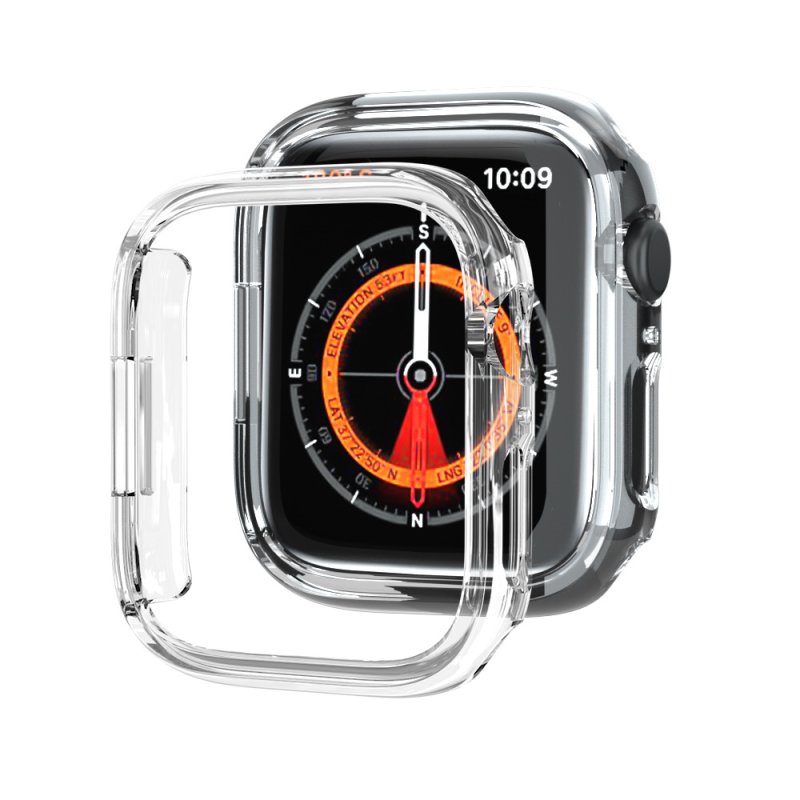 Apple Watch 46mm serie10 - coque PC noir sans verre trempé transparente