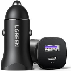 Ugreen Chargeur allume cigare Voiture 30W  Port USB + PD Chargeur