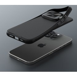 iPhone 16 Pro/Max/16 Plus/16 - Coque noire Nillkin protection caméra et béquille 2 en 1