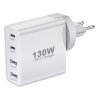 chargeur GaN 130W 4 ports (2x USB, 2x USB C) noir / Blanc