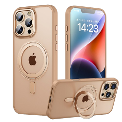 iPhone 16 Pro/Max - Coque Magnétique support magsafe cadre et rondelle dorées