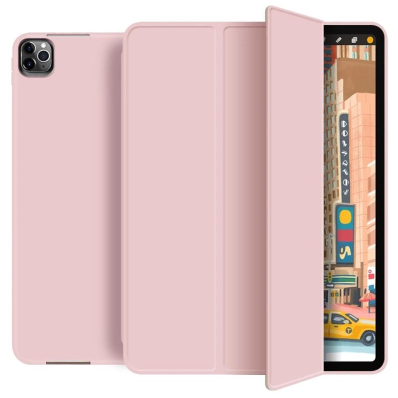 iPad Air (M2) 13 pouces 2024/ipad pro 2018/2020 smart case housse sport- étui support smartcase souple ROSE