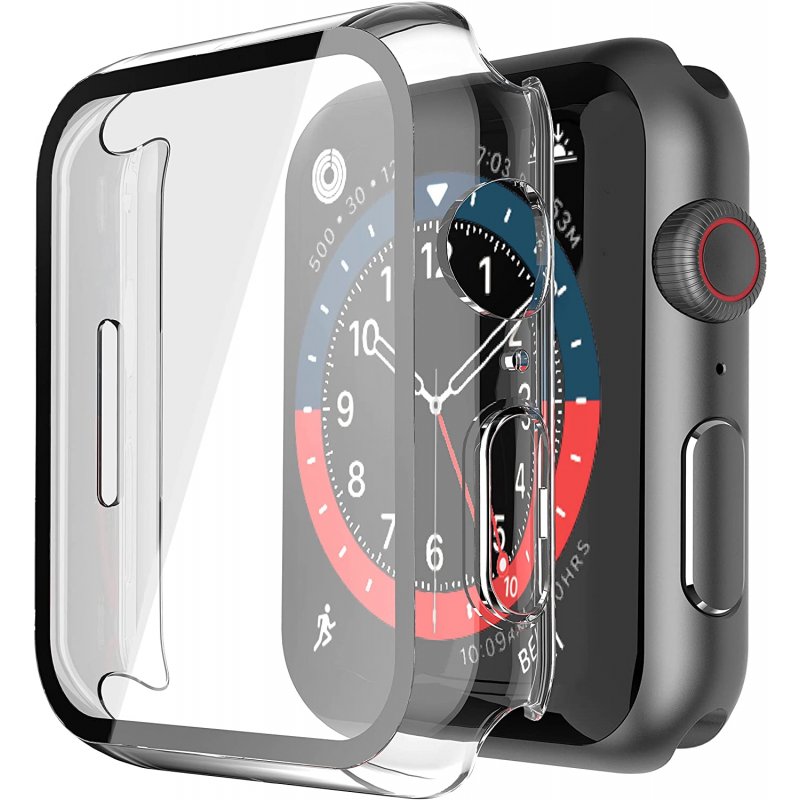 Apple Watch 42mm serie 10 - coque transparente avec verre trempé