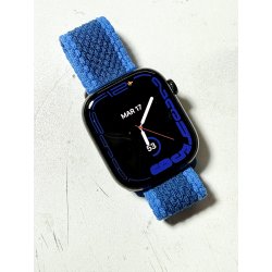 Apple watch serie 10/9/8/7/6/5 46/45/44/42mm - Bracelet nylon double couleur Bleu