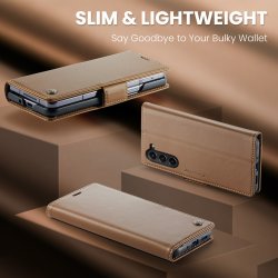 Galaxy Z Fold 6 - Etui à Rabat étui de lux Brun