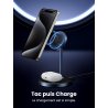 UGREEN MagFlow Chargeur Induction iPhone Qi Compatible avec MagSafe Chargeur sans Fil 2 en 1 Stand Chargeur Rapide