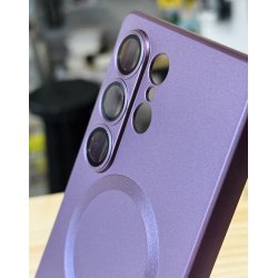 Galaxy S25/ultra/Plus - Coque silicone semi rigide avec magsafe violet