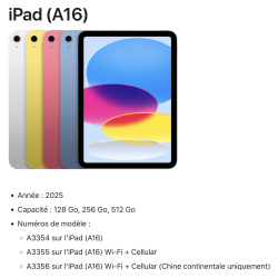 iPad 11/10 10.9'' - housse support rotatif en simili cuir