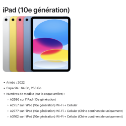 iPad 11/10 10.9'' - housse support rotatif en simili cuir