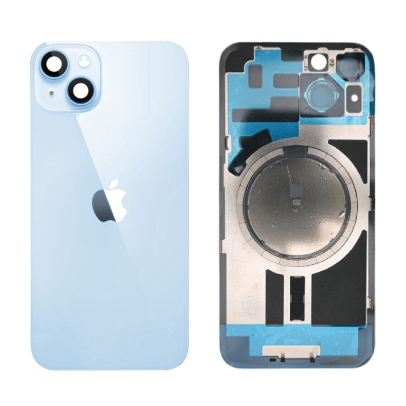 iPhone 15 - Vitre Cache Arrière Bleu avec aimants