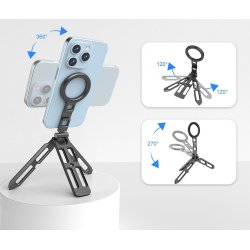 Mini Trépied Téléphone Portable Magnétique Support magsafe Noir