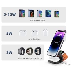 copy of Chargeur Dock  iPhone, station d'accueil iphone 3 en 1 Apple Watch airpod