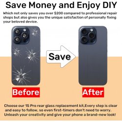 iPhone 15 Pro (Max) - Vitre Cache Arrière Titane Nature