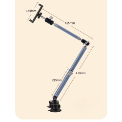 Support Téléphone/Tablette à Double Ventouse – Alliage d’aluminium 13 pouces max