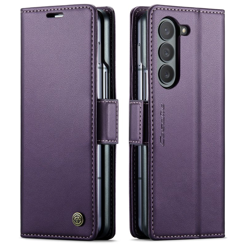 Galaxy Z Fold 7 - Etui à Rabat étui de lux Brun/Noir/Bleu/Violet