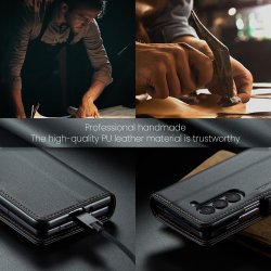 Galaxy Z Fold 7 - Etui à Rabat étui de lux Brun/Noir/Bleu/Violet