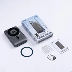 Batterie de secours magsafe 10000mAh Magnétique 3-en-1 avec béquille