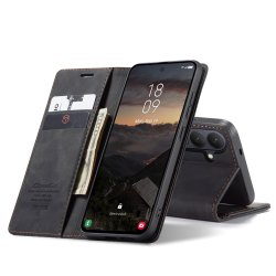 Galaxy S26/Ultra/Plus/Edge - étui support rétro avec pochettes Noir