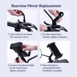 Support PISEN téléphone vélo/moto/scooter fixation rapide