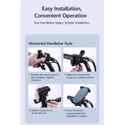 Support PISEN téléphone vélo/moto/scooter fixation rapide