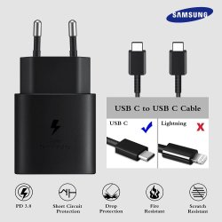 copy of Chargeur portable SAMSUNG CHARGEUR SECTEUR USB TYPE C 25W FAST CHARGE ORIGINAL SAMSUNG NOIR