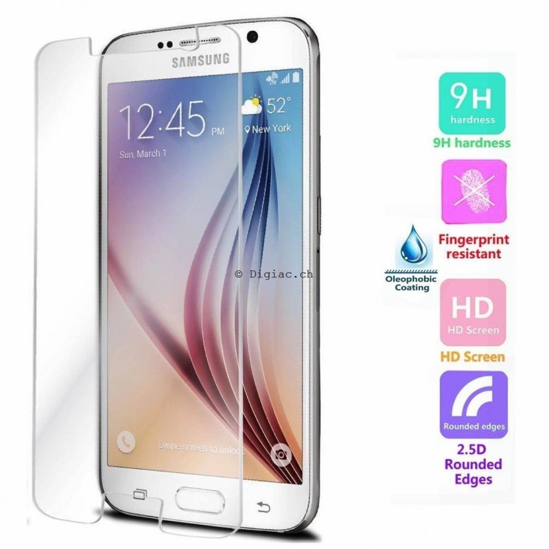 Galaxy S6 -protection écran en verre trempé clair avant ultra resistant