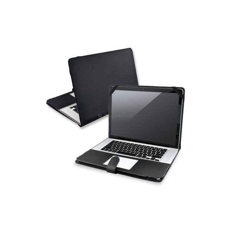 MacBook 13 Pro - Housse etui Coque pochette cuir Noir