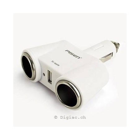 3sur1 Doubleur allume-cigare+port USB PISEN 3sur1 Doubleur allume-cigare+port USB PISEN