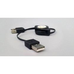 Câble de rallonge USB rétractable en noir longueur 80cm