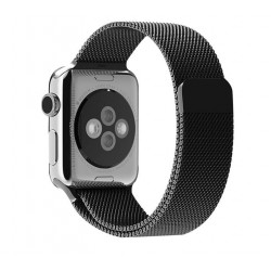 Bracelet 42mm en Noir style Milanais pour Apple Watch