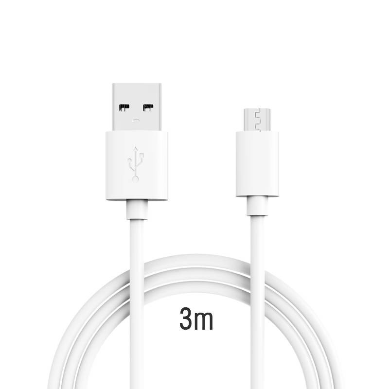 Câble Micro USB de 3.0 m - Haute Vitesse 2.0 A pour Android, Samsung, HTC, Motorola, Nokia et plus