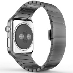 Apple watch 42mm -  Bracelet Papillon en acier inoxydable avec Fermoir déployante - Noir