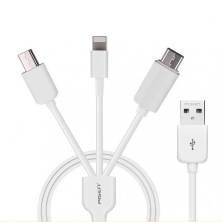 câble chargeur USB 3 en 1 pour iphone4/5/6 ipad 4 air samsung sony xperia tablette