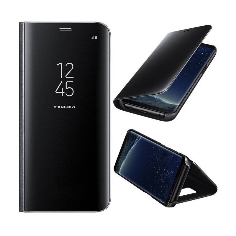 Galaxy Note 8 - Etui Housse à rabat effet miroir Noir