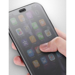 iPhone X - Coque FLIP CASE à Rabat couverture tactile avec verre trempé intégré - Noir